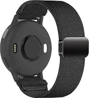 EverAct 20mm Nylon Magnetic Watch Band Compatible with Garmin Vivoactive 6/5/3/3 Music/Venu/Venu Sq/Venu Sq 2/Venu 2 Plus,Loop Magnetic Stretchy Elastic Replacement Strap for Forerunner 55/165/245/645