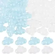 DICOSMETIC 60Pcs 2 Colors Resin Cloud Cabochons Mini Resin Cabochons Flatback Cute Resin Charms Flat Back Resin Slime Charms for DIY Crafts Hairpins Scrapbooking Embellishments
