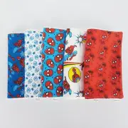 Baby Burp Cloths 5 Pack Mixed Spiderman Prints Toweling Back Handmade New