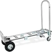 Trailer Hand Truck Industrial Convertible Hand Truck Aluminum 2 in 1 Dolly (800 Lb Capacity) Lightweight Reinforced Frame, Ergono Home Hand Truck