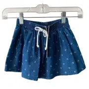 Copper Key Youth Blue Denim Mid-rise Drawstring Elastic Waist Mini Skirt Sz 4