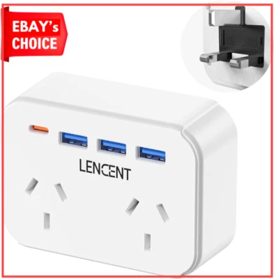 AU to UK Plug Adaptor Singapore Travel Power Adapter 2 Outlets 4 USB Charger Typ