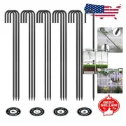 Durable 36" Heavy-Duty J Hook Stakes - Perfect for Tents, Trampolines & Fences