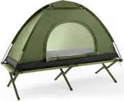 Single Person Camping Tent Cot, 75''l x 25''w x 16.5'' H Portable Army Green