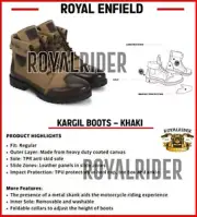 ROYAL ENFIELD KARGIL BOOTS - KHAKI