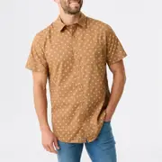 Allgood Men's Short Sleeve Print Shirt - Tan