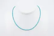 Micro Thin 2mm Blue Arizona Turquoise Heishi Necklace, Tiny Bead Gemstone Choker