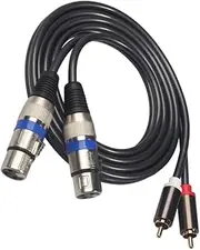 Vaguelly Dual Male to Dual XLR Male Audio Signal Patch Cable for Headphones for Connecting DVD Vcd Tv and Audio Equipment Black