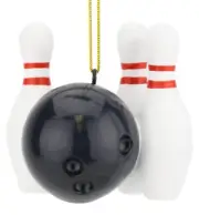 Tree Buddees Bowling Ball and Pins Sports Bowler Holiday Christmas Ornaments