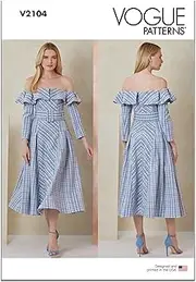 [Vogue] Sewing Patterns V2104B5 Misses' Dress and Belt B5(8-10-12-14-16)