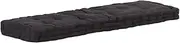 Pallet Sofa Cushion Black, Patio Furniture Seat, Floor Chair Pillow, Cotton Outdoor Cushions Replacement, 120x40x7 cm