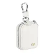 Earbuds Earphone Case, PU Leather EarBuds Holder with Mesh Pocket, White