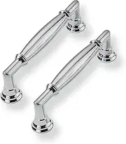 CABDM 10 Pack 4 Inch(101.6mm) Hole Center Polished Chrome Cabinet Pulls Heavy Duty Solid Round Cabinet Pulls Kitchen Cabinet Hardware for Cupboard Drawer Handles Dresser Pulls