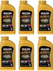 6 x Nulon Apex+ 5W-40 Performance Engine Oil 1L Full Synthetic APX5W40-1