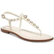 Sam Edelman Womens Gigi Pearl Ivory T-Strap Sandals 6.5 Medium (B,M) BHFO 7694