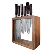 Baccarat Damashiro EMPEROR Mokuzai 7 Piece Knife Block - Robins Kitchen