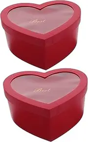 MOTHNUR 2pcs Boxes Valentine's Day present Box Heart Boxes Heart Shaped Boxes Heart Shaped Valentine Boxes Flower Boxes Bridesmaid Boxes Black Boxes for Packaging Boxes for Presents