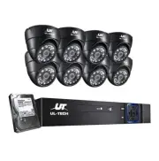 HD 8 Channel DVR IP System Home CCTV Security Dome Camera with 1TB Hard Drive, B