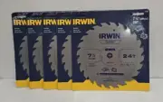 IRWIN 15130 Classic 7 1/4" X 24 TPI Frame Rip Carbide Circular Saw Blade 5 Pack