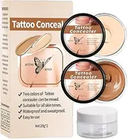 Tattoo Concealer for Body, Waterproof Make-Up Skin Scars Concealer, High Coverage, Colour Corrector, Daily Cosmetics for Women, Men, Adults and Friends (2 Pieces)