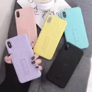 For iPhone 6/7/8/SE2/X XR Max Candy Color TPU Luggage Phone Cover Case Kickstand