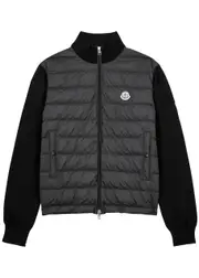 Moncler Quilted Shell and Cotton Jacket - Black - M, Men's Designer Shell Jacket, Male - M M