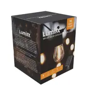 LumiFx 10 Bulb Outdoor Festoon Lights with 8 Effects - 10m - Warm White