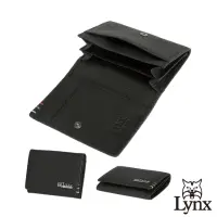 在飛比找momo購物網優惠-【Lynx】美國山貓自然紋進口牛皮名片夾皮夾錢包(黑色)