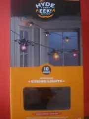 HALLOWEEN LED STRING LIGHTS METAL SPIDER WEB GARDEN LIGHTS NEW