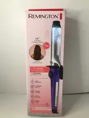 NEW SEALED Remington 1 1/4" Ceramic Clipped Curling Iron Purple Relaxed Curls