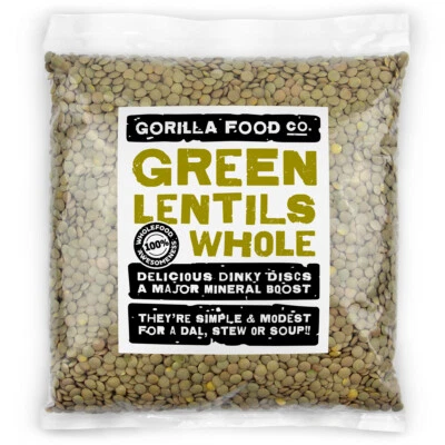 Gorilla Food Co. Green Lentils Whole Dried - 400g-5kg