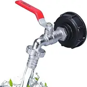 HDBHBH IBC Tank Adapter, 1000L IBC Tank Fitting S60X6 to Alloy Tap 1/2" Replacement Valve Fitting Parts for Home Garden Water Connectors Durable Outlet Valve with Sealing Tape