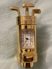 Troika Quartz Desk Clock Watch- Gold Golf Clubs