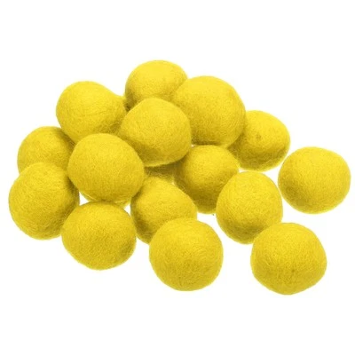 Wool Felt Balls Beads Woolen Fabric 3cm 30mm Yellow for Home Crafts 20Pcs