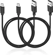 2 Pack PS4 Controller Charging Cable Cord, 1.5 Meter Micro USB Charger Cord for PlayStation 4 PS4 Pro/PS4 Slim Controllers/PS4 Slim, Xbox One X/S/One Elite/One Controllers