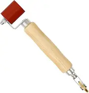 2 in 1 Seam Roller with Wood Handle Double Headed Smoothing Seam Roller Tool for PVC/TPO/EPDM Single Ply Roofing Tape..(gules)