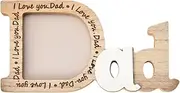 I Love You Dad Picture Frame Gifts for Best Dad Christmas Birthday Gifts from Daughter Son Daddy Gifts for Father Wood Dad Photo Frame 3.5×3.5 for Home Decor Tabletop Frames