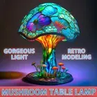 Mushroom Table Lamps Stained Resin Plant Series Lamp USB Night Light Bedside New