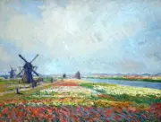 Tulip Fields Near Hague By Claude Monet Paint By Numbers Kit Painting Draw DIY