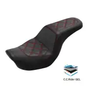 Step Up Gel Seat Driver Passenger Fit For Harley Dyna FXD FLD 2006-2017