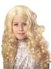 Halloween Girls Curly Long Blonde Popstar Wig