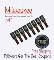 8 Pack Milwaukee SHOCKWAVE Impact Duty Insert Magnetic Nut Driver 1/4"