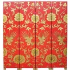 4 Panels Gold Phoenix on Red Background Room Divider Screen (SN4-RPHOENIX)