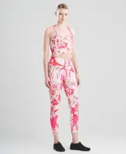 MSRP $48 Josie Natori Printed Cropped Top Pink Size XL