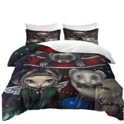 Cute Fairy and Christmas Ferrets Quilt Cover