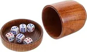 ifundom 1 Set Solid Wood Sieve Cup Dice Stacking Cups Board Accessories Ktv Dices Game Cup Ktv Game Dices Wood Shaker Cups Dices Shaker Dices Cups for Bar Dices Sieve Cup Wooden