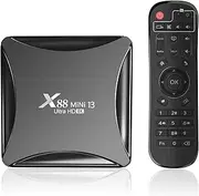 Android 13.0 TV Box 4GB RAM 32GB ROM, TV Box Android with RK3528 Quad-Core 64bit Cortex-A53 Chip, Smart TV Box 8K UHD Videos, 2.4G/5G Dual WiFi with Wireless Mini Keyboard, Black