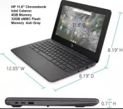 New HP Chromebook 11.6" HD Intel Celeron N3350, 4GB RAM, 32GB eMMC, Chrome OS