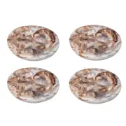 4pc Tempa Marlow Polyresin 12cm Coaster Set Round Table Protector Pad Espresso