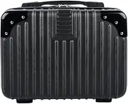 Portable Hard Shell Makeup Case，with Elastic Band Small Travel Bag，Mini Suitcase Abs Carry Make up Bag ，Black
